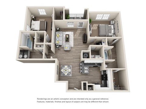 2x2 Floor Plan at Carrington Place at Wildewood, South Carolina, 29223